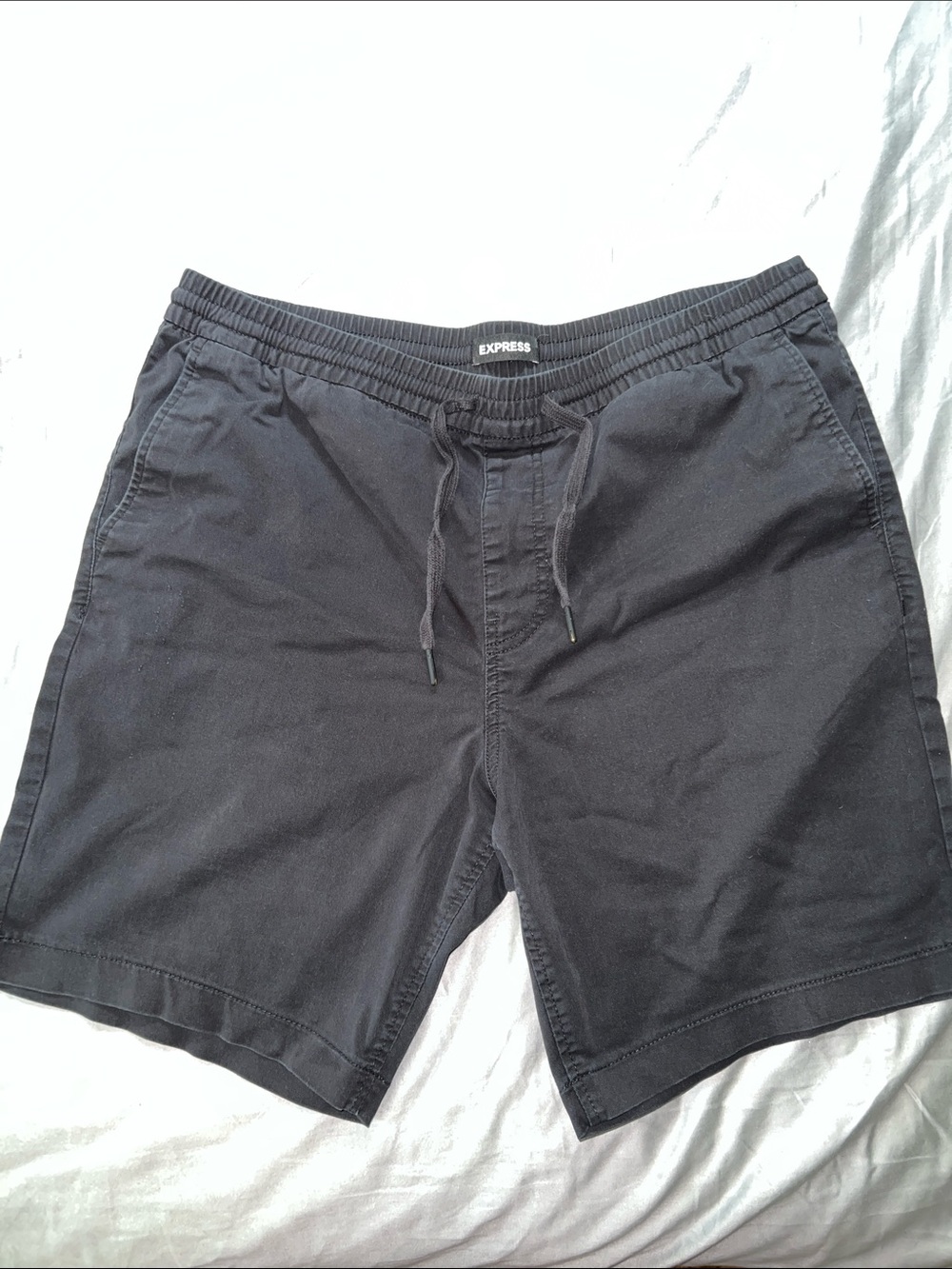 Express Black Elastic Waist Drawstring Shorts